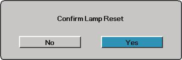 User Controls Options Lamp Setting Lamp Reset After replacing the lamp, reset the lamp counter to accurately reflect the