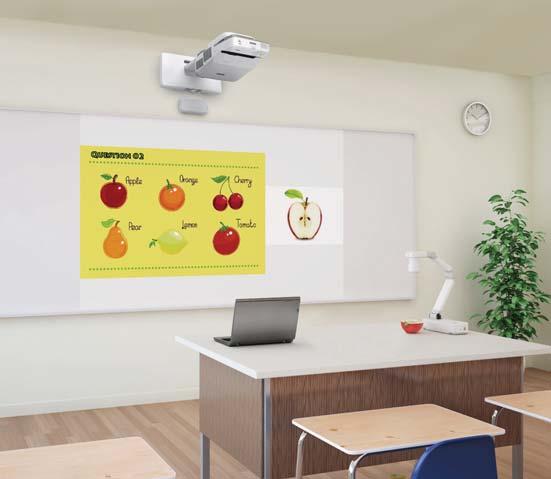 To connect, search for the projector in your local network or simply scan a QR code displayed on the projector screen.