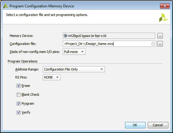 Indirect Parallel NOR Flash Programming 5. By default, a dialog box asks if you want to program the configuration memory device now.