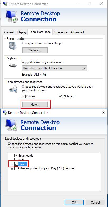 Controlling the R&S FSVA/FSV Remotely Operation with Windows Remote Desktop Windows will then map drives of the controller to the corresponding network drives. 9.