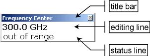 Basic Operations Setting Parameters Figure 6-2: Edit dialog box for parameter entry The title bar shows the name of the parameter that was selected. The entry is performed in the editing line.