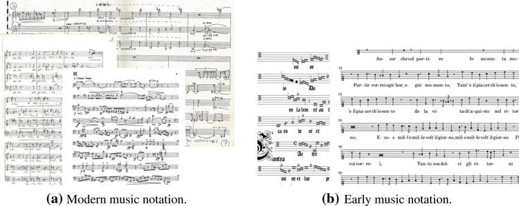 Int J Multimed Info Retr (2012) 1:173 190 177 Fig. 3 Some examples of music scores used in the state-of-art algorithms. a From Rebelo [81, Fig.4.