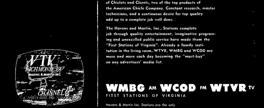 FM WTVR TV FIRST STATIONS OF VIRGINIA