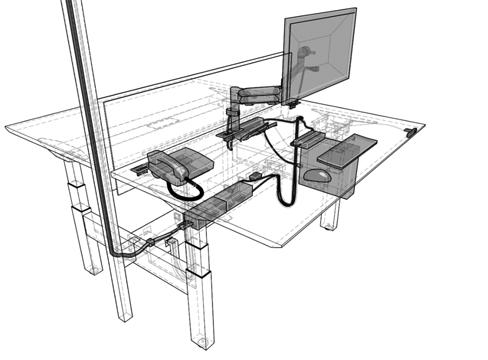 livello application guides integrating complements Components from the Complements Teknion s Ergonomics & Accessories Program can be used with the Livello Height-Adjustable Bench.