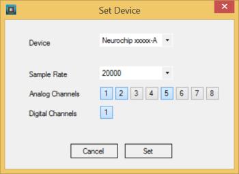 drop-down menus. Selecting "Analog Channels" and the digital "Digital Channel" enables the selected channels.