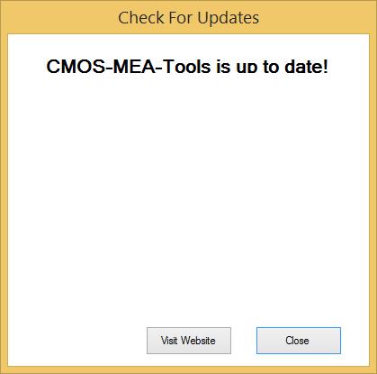 The option "Check for Update" provides fast access to MCS web site.