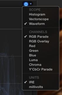 3 RGB Parade Waveform (Color) Change your video scope from Luma Waveform to RGB Parade Waveform by selecting Waveform and RGB Parade in the settings