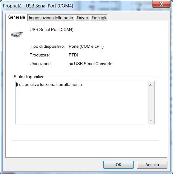 3 - Guide to using the software 5 - Double-clicking on the USB port takes you to the port properties screen. On the "general" tab, check that the manufacturer is FTDI.