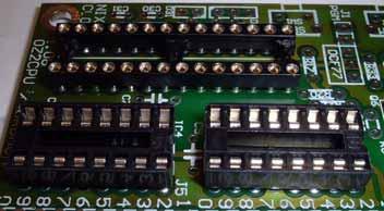 There is a notch on one end of each socket, and the PCB is printed with matching notches. No socket is provided for IC5 (555).