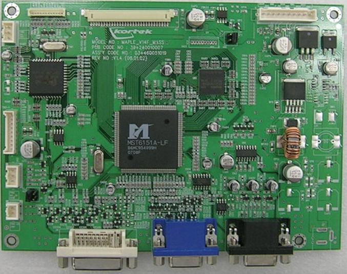 7. A/D Board This board is main controller board and has following functions. - Analog to Digital Conversion - Scaling input signal to fit Panel s resolution. - Inverter Power control.