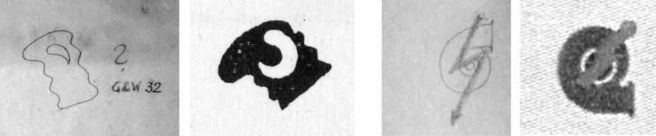 Isotype Collection, University of Reading Figure 5: (Left) Sketch of rawsteel symbol, (Right) The symbol with perspective, which appeared on the atlas.