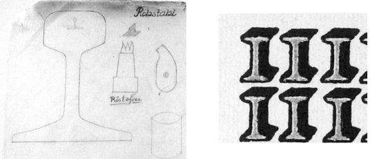 " 6 For example it's written that the use of perspective should be avoided as much as possible, but a symbol in Arnz's sketches reveals the trial and error process (Fig. 5).