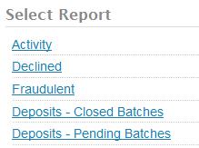 Transaction Response Use the reports tab to review