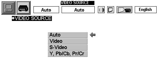 U s i n g t h e P r o j e c t o r Video Adjustments Select Video mode by pressing the source button on the keypad, pressing the video button on the remote, or clicking the video icon in the menu.