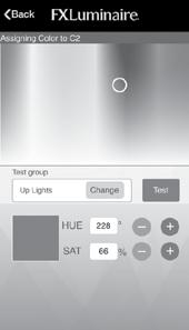 Smartphone App 4. Select/confirm a color by dragging the circle selector to the desired color.