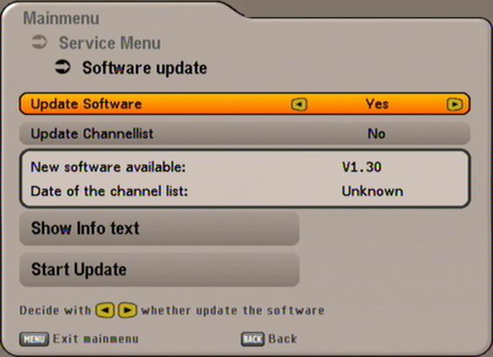 SERVICE MENU 24.06.2008 Also pay attention to the bars at the bottom of the on-screen display! These provide information on what to do next.