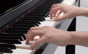 It enables a broad range of expressions from pianissimo to fortissimo, and gives players the same feel as grand pianos, where the lower notes have a heavy feel and the higher tones feel lighter.