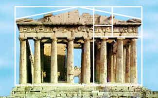 Figure 1. The Parthenon built with the golden ratio in mind? (harder still) a golden spiral Figure 2. A Golden Spiral in a Golden Rectangle 2.