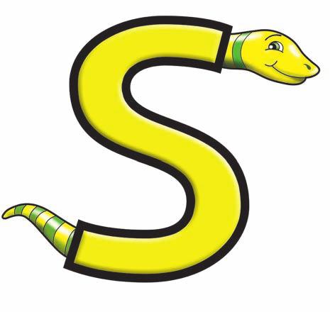 Sammy Snake says sss in words, hissing all the time.
