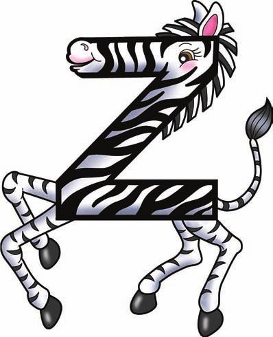 Zig Zag Zebra is very shy, saying zzz while zipping by.