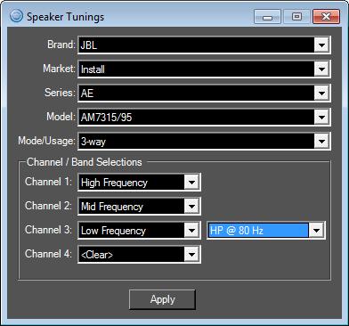Using HiQnet Audio Architect Configuring Speaker Tunings in Audio Architect Speaker tunings apply DSP settings specific to a particular speaker, making it easy to optimize a speaker's performance.