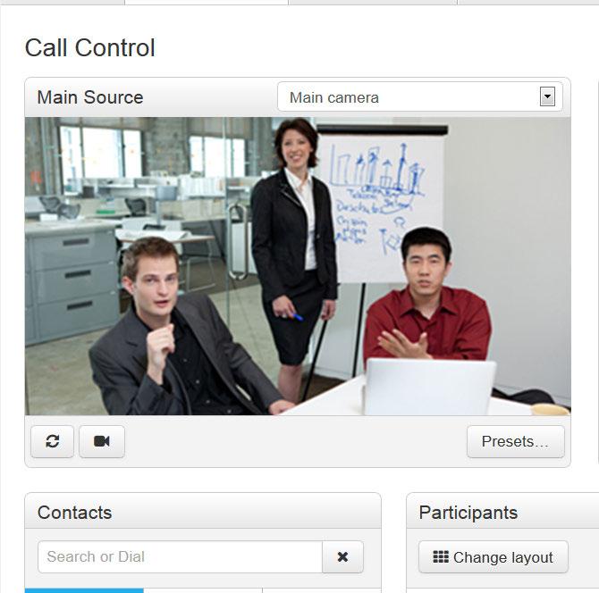 Local layout control Web interface Navigate to: Call Control You can choose a local layout using the Call Control page.
