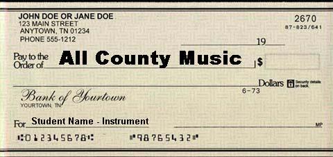 A Care Kit will look similar to this: Please make sure that you write a check payable to All County Music in the following amount.