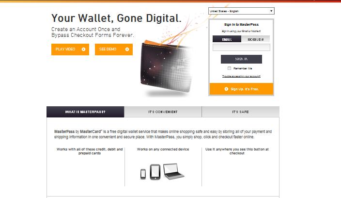 Core Elements MasterPass s MasterPass offers three types of wallets: 1. MasterPass by The wallet designed, built, and hosted by using MasterPass branding. 2.