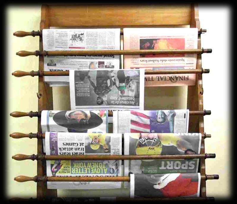 Newspapers The Reference Department displays the most recent local and