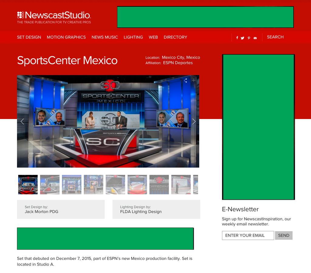 Standard Gallery Advertising Opportunities Our set design and motion graphics galleries represent the heart of NewscastStudio. To better showcase work, we offer three types of galleries.