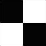 Figure 2.2a (left). Ideal checkerboard kernel. Figure 2.2b (right).