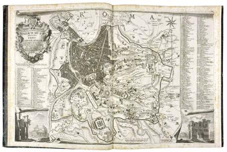 Nolli s great plan of Rome in its original presentation 81. NOLLI, Giambattista. Nuova pianta di Roma. Rome, 1748.