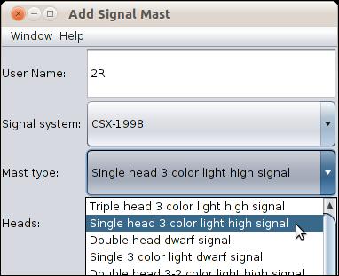 Using Panel Editor Adding a mast After selecting the desired signal system you need to select the specific mast used at this location.