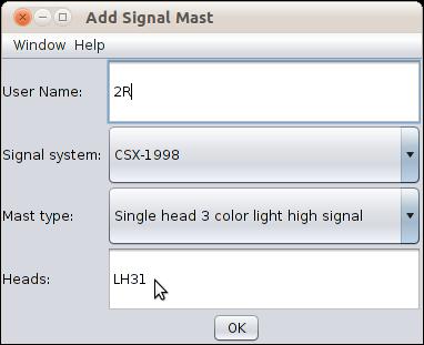 Using Panel Editor Adding a mast After selecting the desired signal system you need to select the specific mast used at this location. We will use the simple three color light high signal mast.