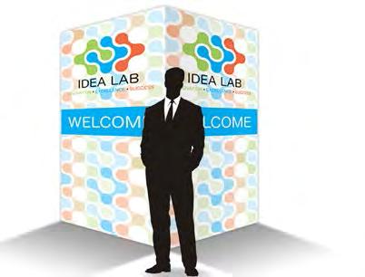 As another option, use two stacks of three cubes to create a bold entrance to your general session.