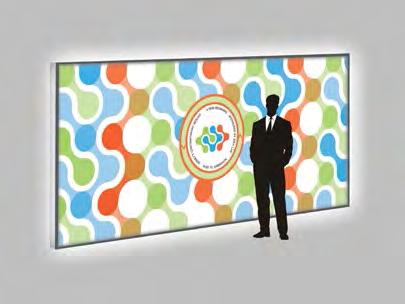 5 x 8 Graphic wall shown 8 TALL Backlit GRAPHIC WALL Add a touch of brilliance to your event environment - the modern version of the old light-box technology.