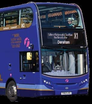 fast buses up to every 30 minutes between Norwich Dereham Swaffham King s Lynn Wisbech
