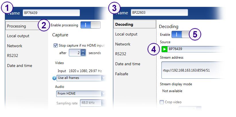 11.1.1.2 Adding a recording To add a recording, click the Add ( ) icon next to Recordings in the corresponding encoding box. An encoding module with a recording doesn t require a stream.