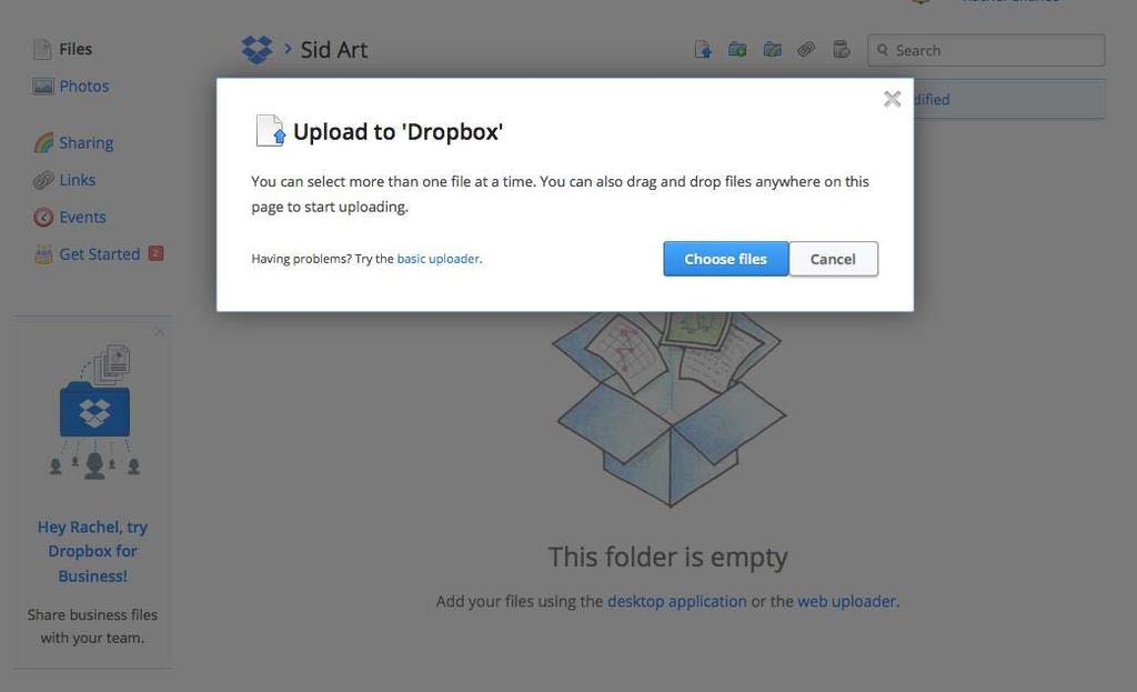 USING DROPBOX TO SEND LARGE FILES TO YOUR EDITOR (continued) 3. When you are logged in, you will see the folder you ve been invited to.