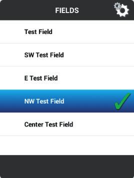 A green checkmark displays next to the field name. You must select a field before you can enter the Run screen.