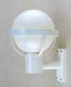 Decorative wall light for open decks Diffuser Wiring Stainless steel, powder coated white (RAL 9010) Opal polycarbonate,