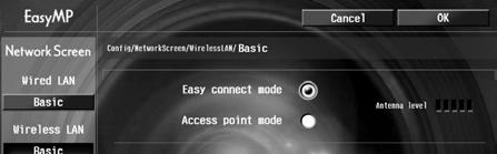 2. To select Config, press the Enter button on the remote control. 3. Highlight Basic under Wireless LAN and press Enter.