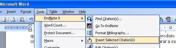 In EndNote Tools menu in Word, select the "Insert selected