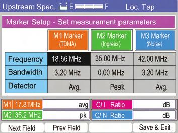 Chapter 4 Measurements Figure 4-49 4.3.5 Setup Setup will allow the user to change the initial Marker settings as previously mentioned. To change the Marker Setup, press F2.