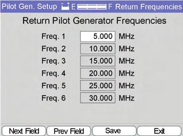 Chapter 5 Options 5.2 Return Pilot Generator (Option) The Return Pilot Generator option provides a selectable return band test signal.