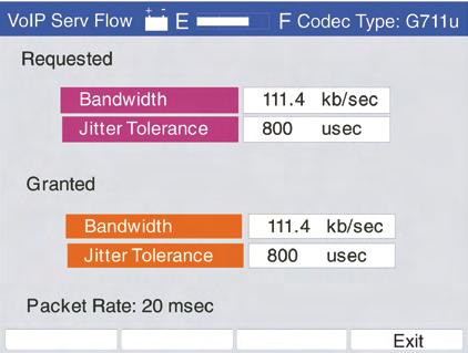 Chapter 5 Options Figure 5-24 5.5.6 IP QoS Tests IP QoS is a secondary test mode that allows the user to make latency, jitter and lost packet measurements via the standard best effort service flow.