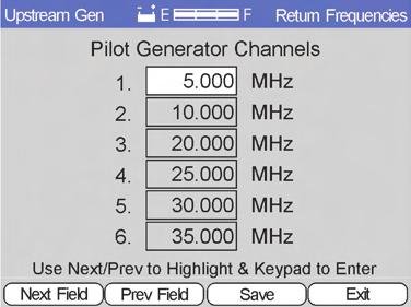 Chapter 5 Options to the nearest 1 khz. Be sure to SAVE your settings before exiting this screen. The tuning range is 5 to 65 MHz.
