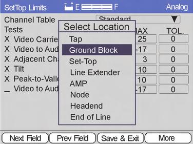 Chapter 3 User Setup Measurements Use the F1 & F2 navigation keys to highlight the desired test and press the Enter key to toggle the measurements from active to inactive.