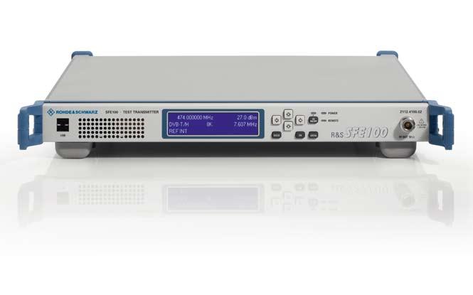Front view of the The R&S SFE100 is a single-standard test transmitter with realtime coding for broadcast signals.