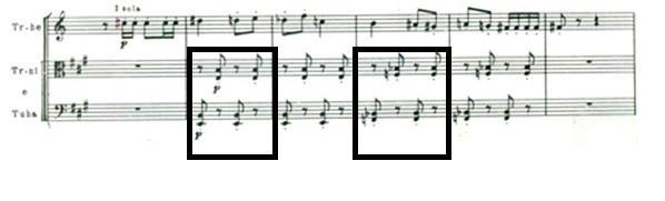 Example 6.3, Shostakovich, Symphony No. 15, I, mm. 83 89 STRING QUARTET NO. 13 IN B FLAT MINOR, OP. 138 By Dmitri Shostakovich Copyright 1970 (Renewed) by G. Schirmer, Inc.